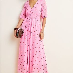 Ghost Pink Valentine Heart Maxi Dress